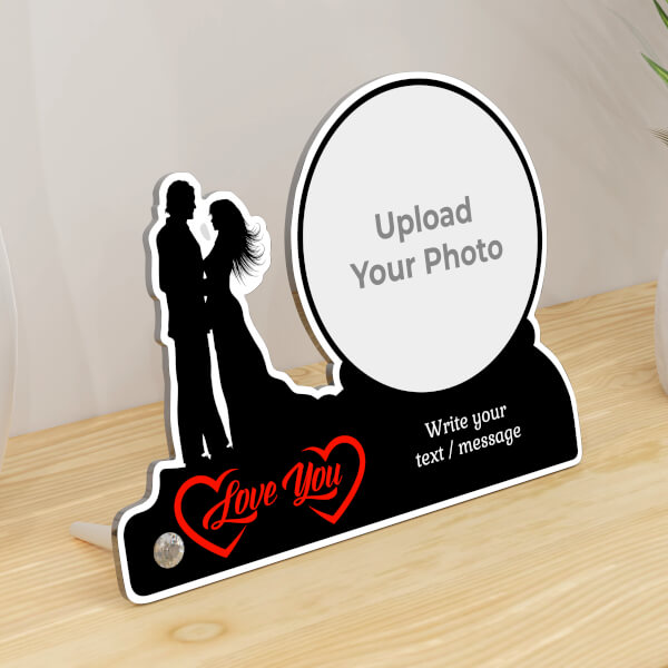 Love You Design With Custom Image And Text Acrylic Photo Stand