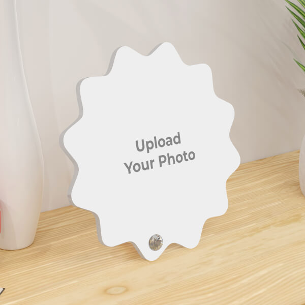 Star Shaped Full Pic Upload Acrylic Desk Stand