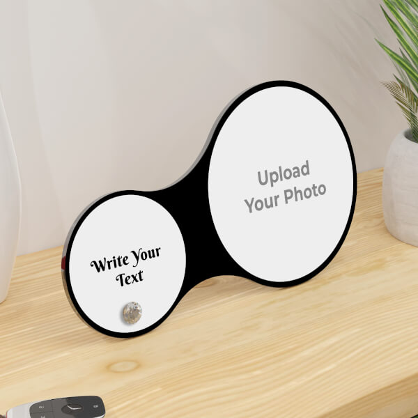 Dual Circles With Custom Image And Text Desktop Stand