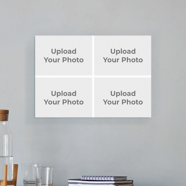 4 Pic Upload Design: Landscape Aluminium Photo Frame with Image Printing – PrintShoppy Photo Frames