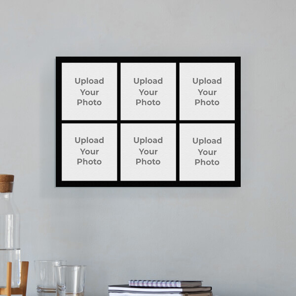 6 Pic Upload with Border Design: Landscape Aluminium Photo Frame with Image Printing – PrintShoppy Photo Frames