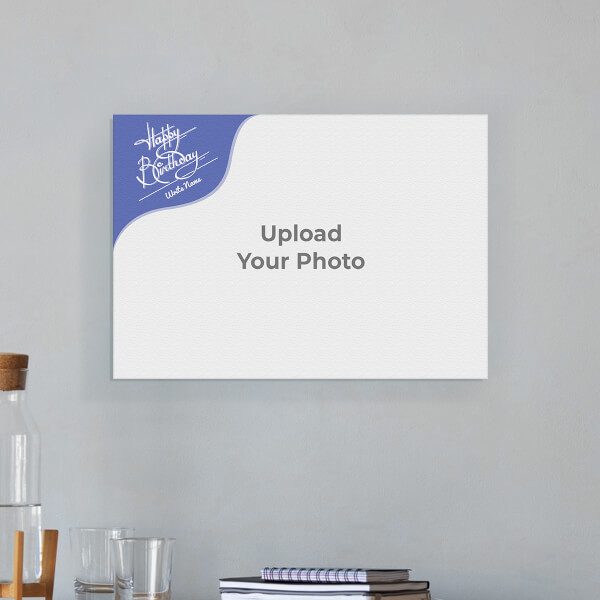 Blue Wave Happy Birthday Frame Design: Landscape Aluminium Photo Frame with Image Printing – PrintShoppy Photo Frames