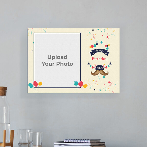 Happy Birthday Dad with Confetti Background Design: Landscape Aluminium Photo Frame with Image Printing – PrintShoppy Photo Frames
