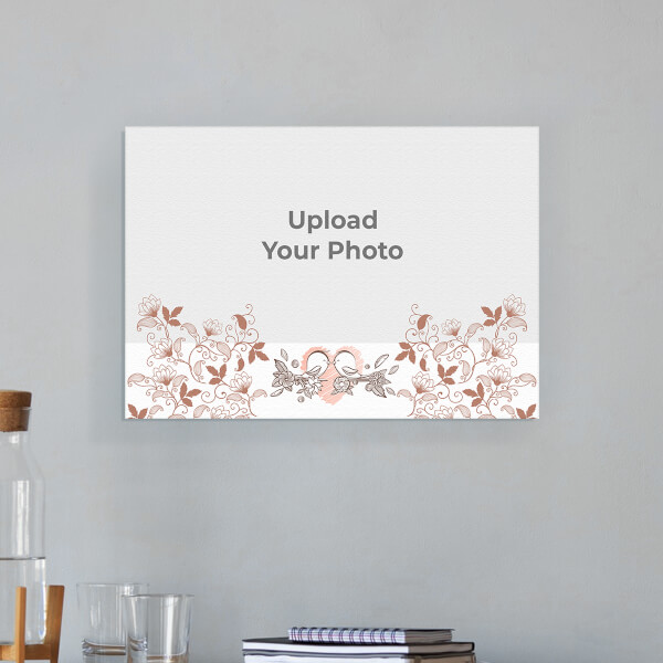 Love Birds Behind Hearts Design: Landscape Aluminium Photo Frame with Image Printing – PrintShoppy Photo Frames
