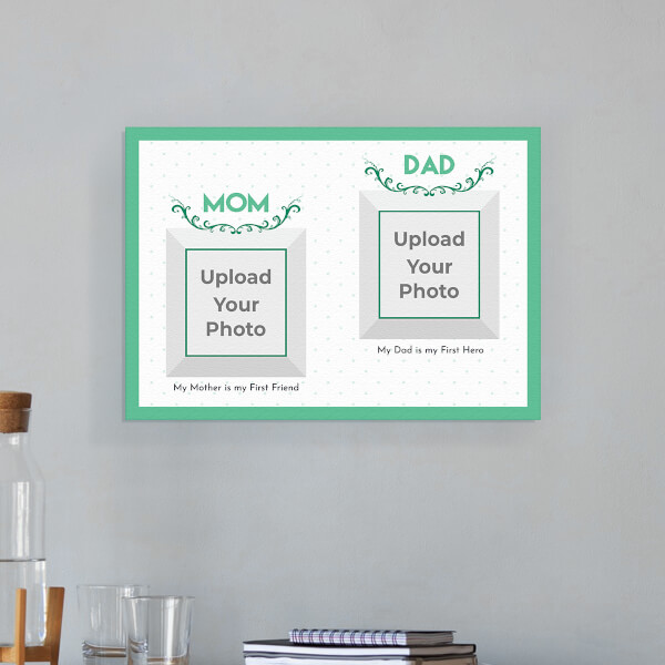 Mom and Dad Best Wishes Design: Landscape Aluminium Photo Frame with Image Printing – PrintShoppy Photo Frames