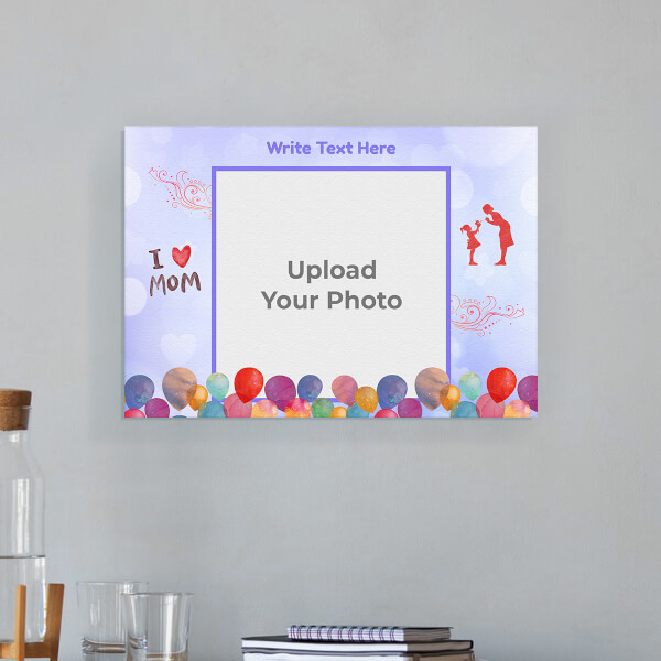 Happy Birthday Mom Wishes with Watercolour Balloons Design: Landscape Aluminium Photo Frame with Image Printing – PrintShoppy Photo Frames