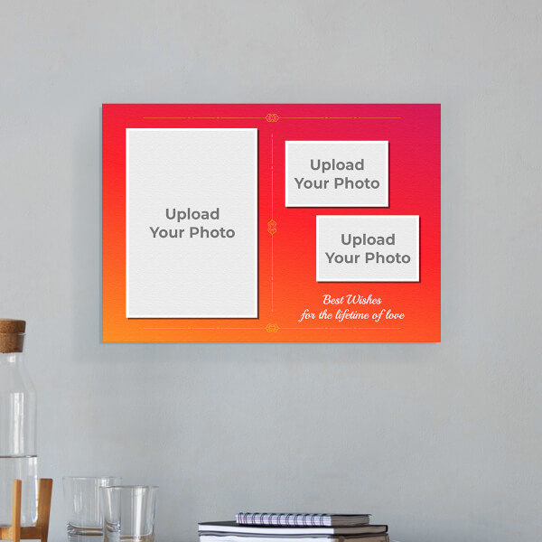 Pink and Orange Traditional Frame Design: Landscape Aluminium Photo Frame with Image Printing – PrintShoppy Photo Frames