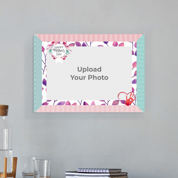 Happy Mothers Day Wishes with Floral Frame Design: Landscape Aluminium Photo Frame with Image Printing – PrintShoppy Photo Frames