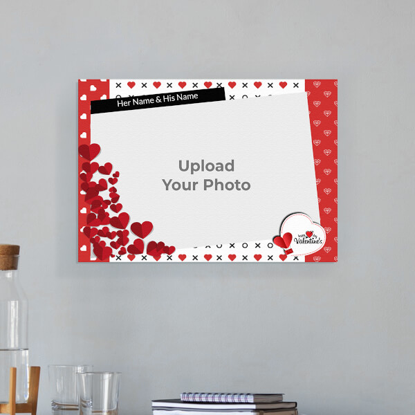 Diamond Love Shapes Design: Landscape Aluminium Photo Frame with Image Printing – PrintShoppy Photo Frames