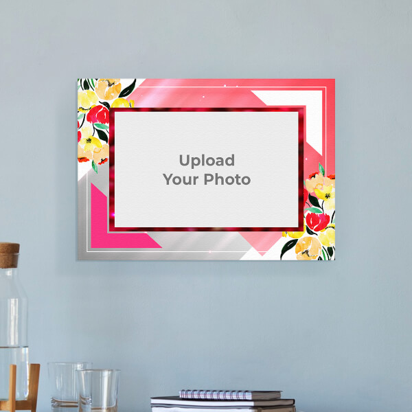Floral Abstract Design: Landscape Aluminium Photo Frame with Image Printing – PrintShoppy Photo Frames