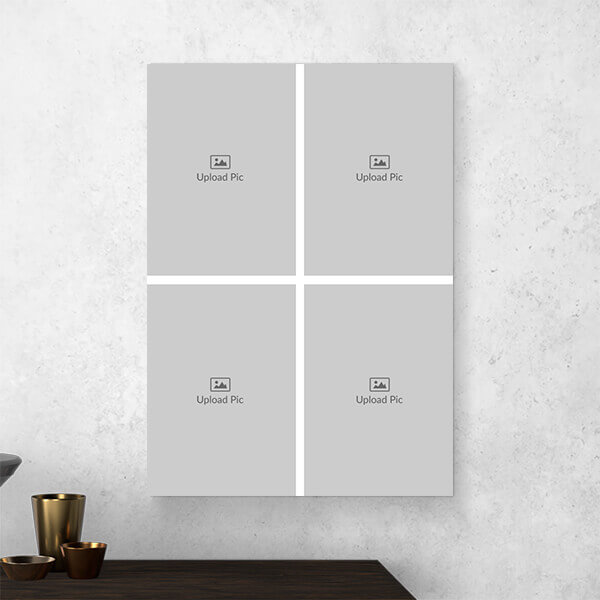 4 Pics Upload Design: Portrait Aluminium Photo Frame with Image Printing – PrintShoppy Photo Frames