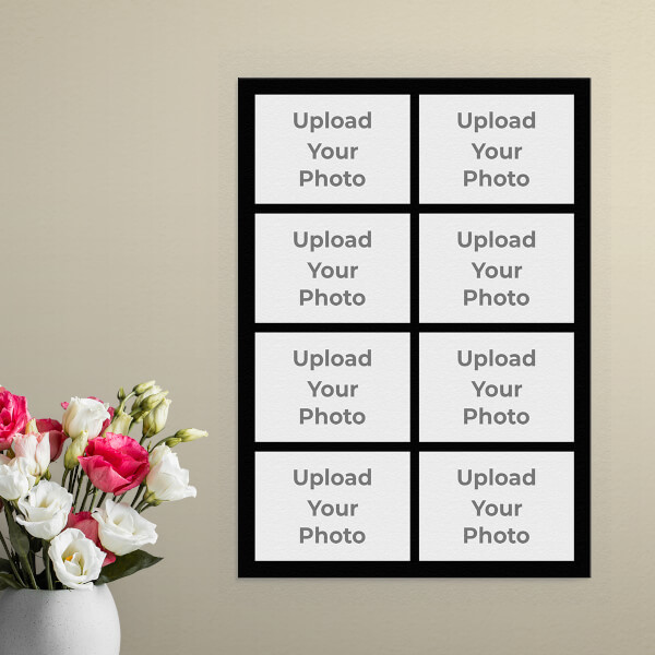 8 Pics Upload with Border Design: Portrait Aluminium Photo Frame with Image Printing – PrintShoppy Photo Frames