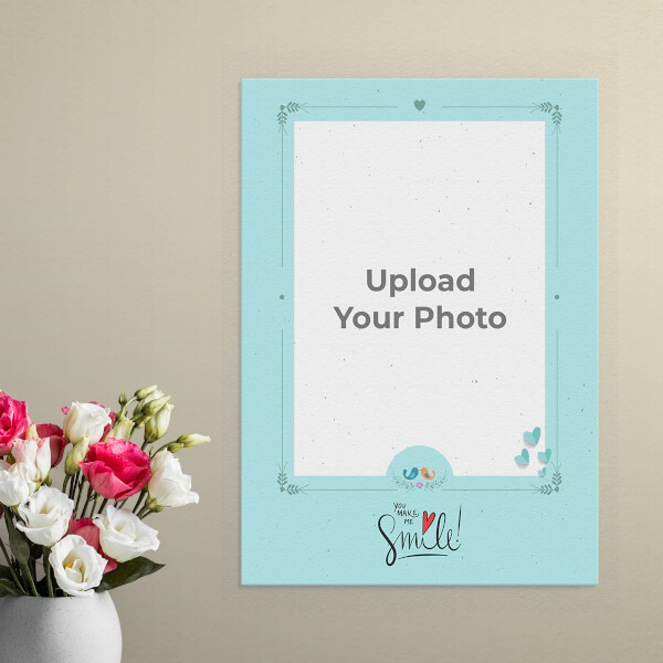 You Make Me Smile with Love Birds Design: Portrait Aluminium Photo Frame with Image Printing – PrintShoppy Photo Frames