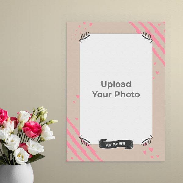 Love Sketch Background with Floral Frame Design: Portrait Aluminium Photo Frame with Image Printing – PrintShoppy Photo Frames