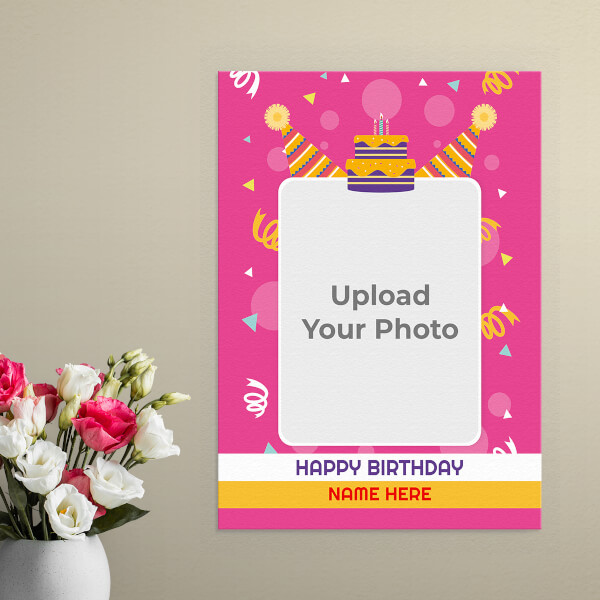Confetti Birthday Background Design: Portrait Aluminium Photo Frame with Image Printing – PrintShoppy Photo Frames