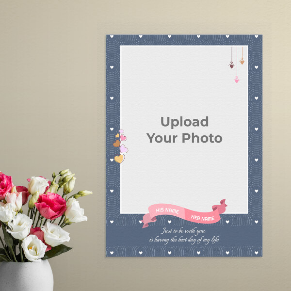 Abstract Background with Love Hangings Frame Design: Portrait Aluminium Photo Frame with Image Printing – PrintShoppy Photo Frames