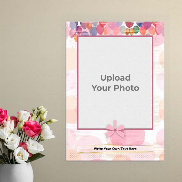 Abstract Balloons with Ribbon Frame Design: Portrait Aluminium Photo Frame with Image Printing – PrintShoppy Photo Frames