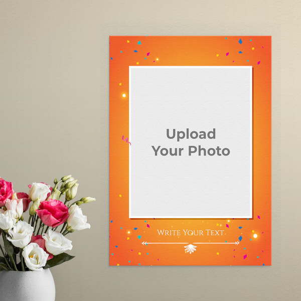 Birthday Wishes with Confetti Design: Portrait Aluminium Photo Frame with Image Printing – PrintShoppy Photo Frames