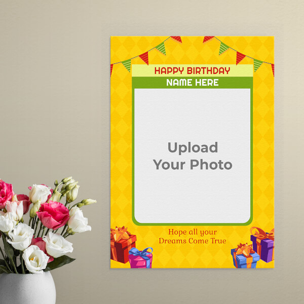 Dreams Come True Happy Birthday Design: Portrait Aluminium Photo Frame with Image Printing – PrintShoppy Photo Frames