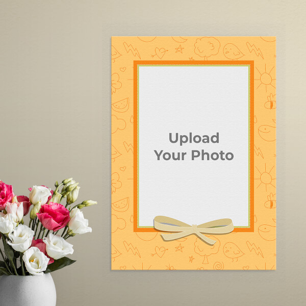 Orange Frame with A Ribbon Design: Portrait Aluminium Photo Frame with Image Printing – PrintShoppy Photo Frames