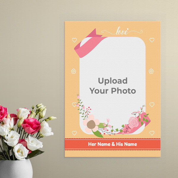 Bouquet with Love Background Design: Portrait Aluminium Photo Frame with Image Printing – PrintShoppy Photo Frames