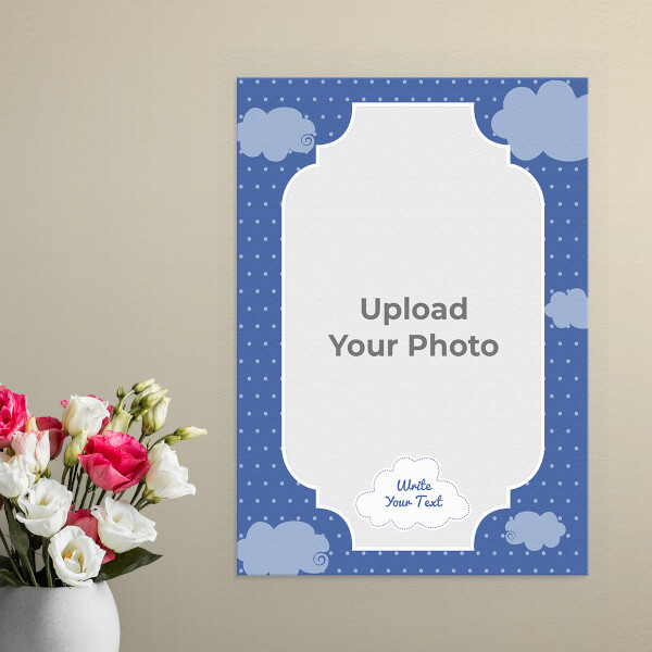 Sky and Clouds with Feather Appear Quotation Design: Portrait Aluminium Photo Frame with Image Printing – PrintShoppy Photo Frames