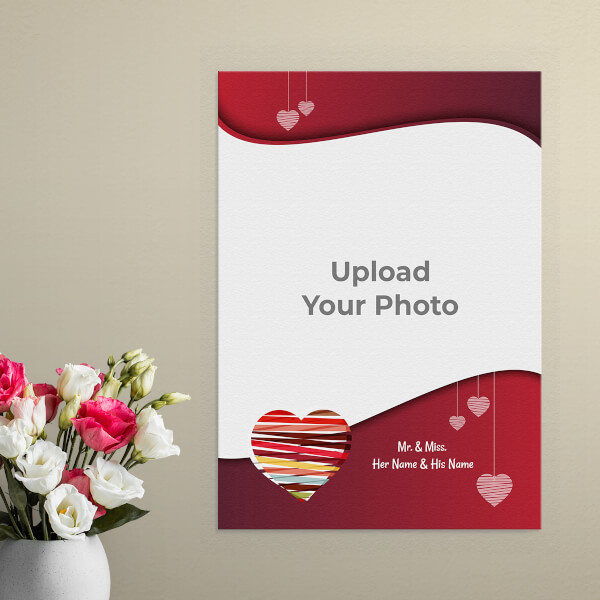 Hanging Hearts Design: Portrait Aluminium Photo Frame with Image Printing – PrintShoppy Photo Frames