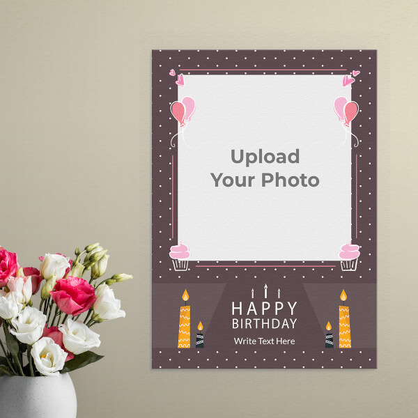Birthday Candles and Cup Cakes Design: Portrait Aluminium Photo Frame with Image Printing – PrintShoppy Photo Frames