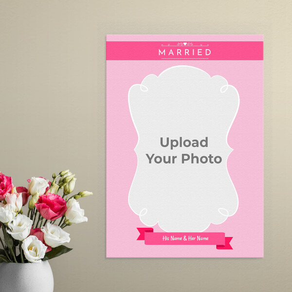 Vintage Frame with Heart Symbols in Background Design: Portrait Aluminium Photo Frame with Image Printing – PrintShoppy Photo Frames