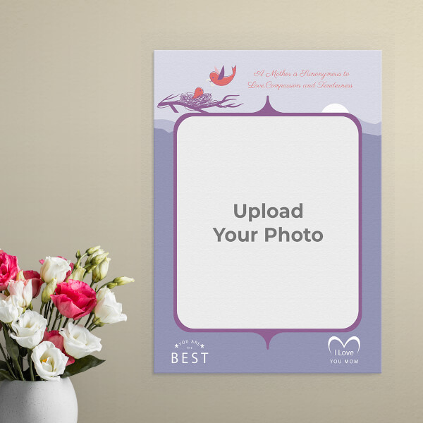 Birds Nest with Best Mom Quotation Design: Portrait Aluminium Photo Frame with Image Printing – PrintShoppy Photo Frames