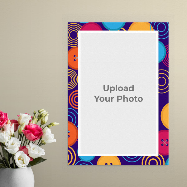 Buttons Background Design: Portrait Aluminium Photo Frame with Image Printing – PrintShoppy Photo Frames