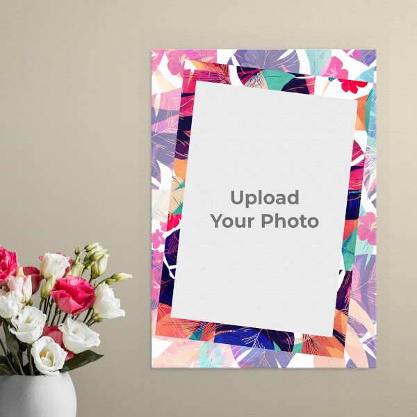 Floral Abstract Design: Portrait Aluminium Photo Frame with Image Printing – PrintShoppy Photo Frames