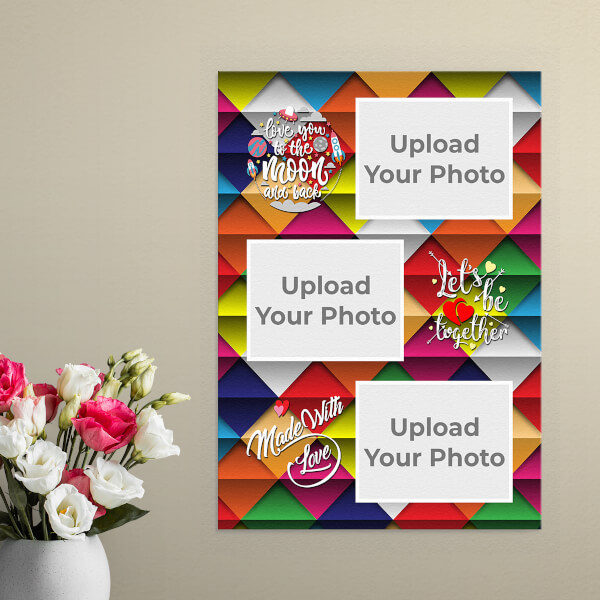 Lets Be Together with Abstract Background Design: Portrait Aluminium Photo Frame with Image Printing – PrintShoppy Photo Frames