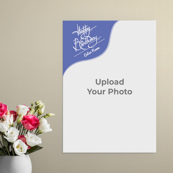 Blue Wave Happy Birthday Frame Design: Portrait Aluminium Photo Frame with Image Printing – PrintShoppy Photo Frames