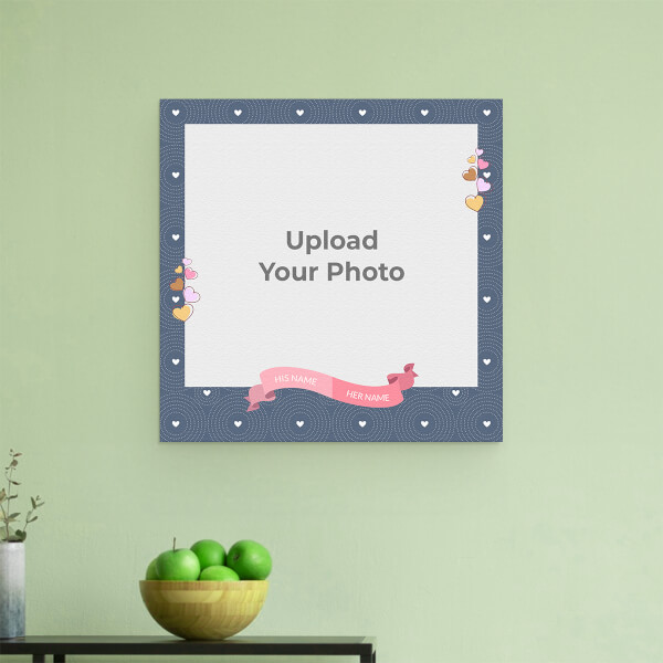 Abstract Background with Love Hangings Frame Design: Square Aluminium Photo Frame with Image Printing – PrintShoppy Photo Frames