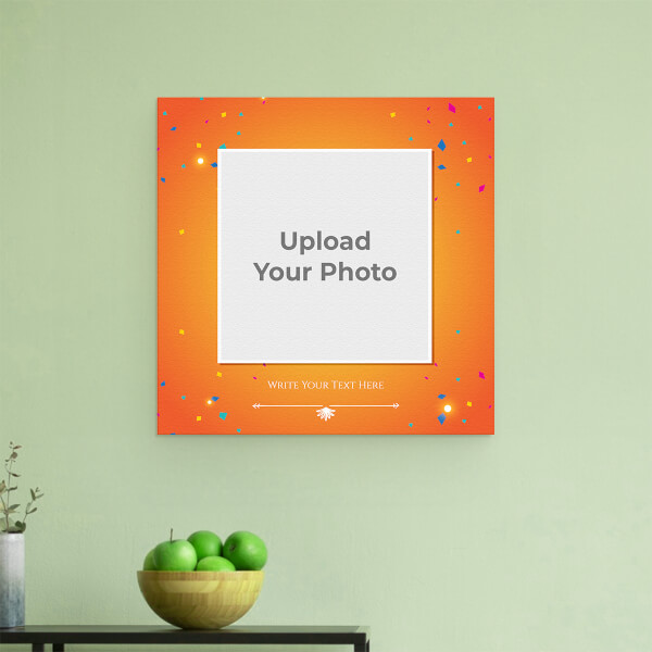 Birthday Wishes with Confetti Design: Square Aluminium Photo Frame with Image Printing – PrintShoppy Photo Frames