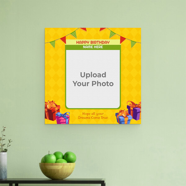Dreams Come True Happy Birthday Design: Square Aluminium Photo Frame with Image Printing – PrintShoppy Photo Frames
