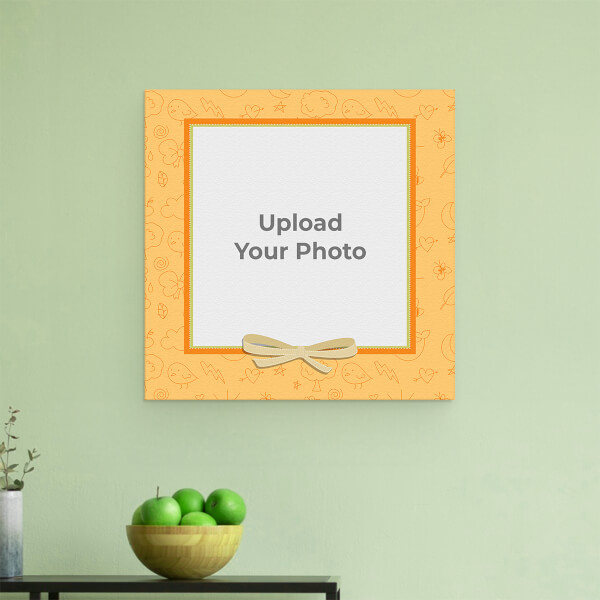 Orange Frame with A Ribbon Design: Square Aluminium Photo Frame with Image Printing – PrintShoppy Photo Frames
