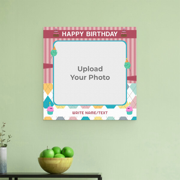 Birthday Cake Design: Square Aluminium Photo Frame with Image Printing – PrintShoppy Photo Frames