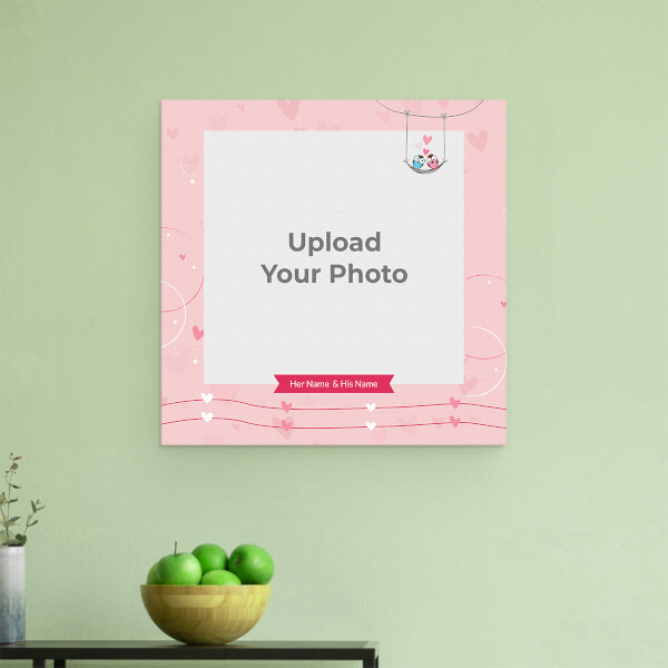 Love Birds Design: Square Aluminium Photo Frame with Image Printing – PrintShoppy Photo Frames