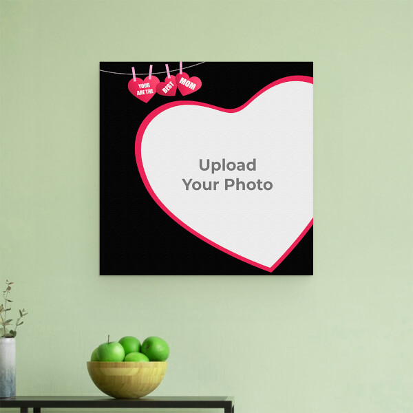 Best Mom with Heart Symbols Design: Square Aluminium Photo Frame with Image Printing – PrintShoppy Photo Frames