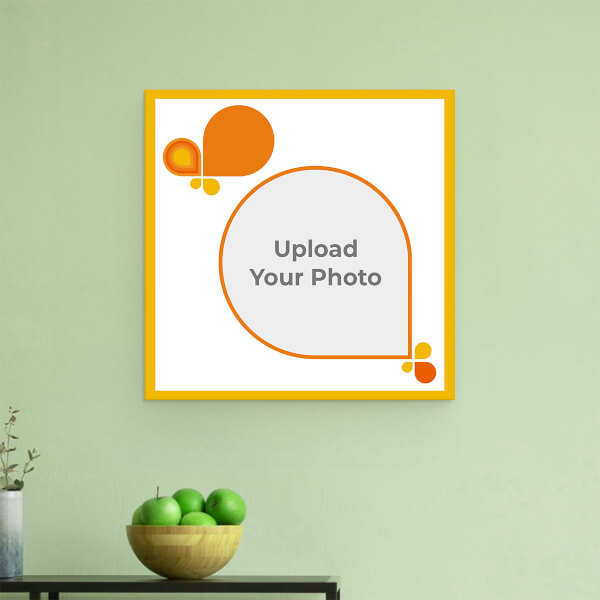 Orange Colour Abstracts Design: Square Aluminium Photo Frame with Image Printing – PrintShoppy Photo Frames