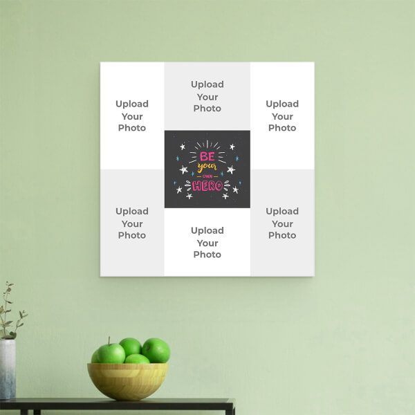 Be Your Own Hero Design: Square Aluminium Photo Frame with Image Printing – PrintShoppy Photo Frames