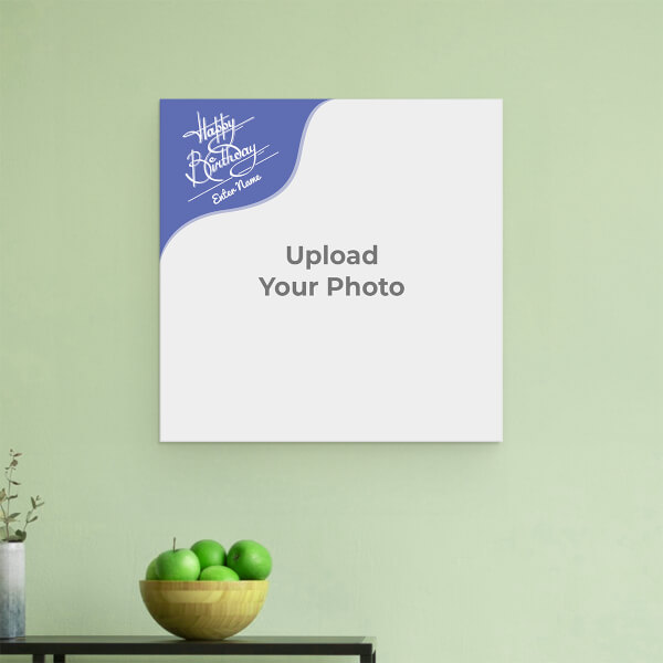 Blue Wave (Happy Birthday) Frame Design: Square Aluminium Photo Frame with Image Printing – PrintShoppy Photo Frames