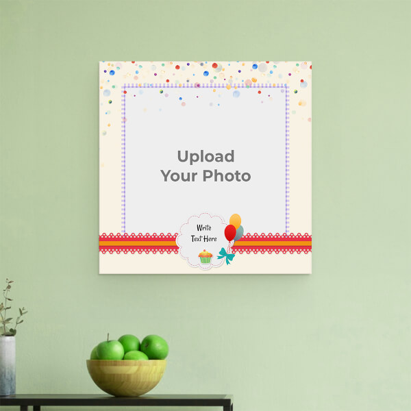 Happy Birthday with Balloons: Square Aluminium Photo Frame with Image Printing – PrintShoppy Photo Frames