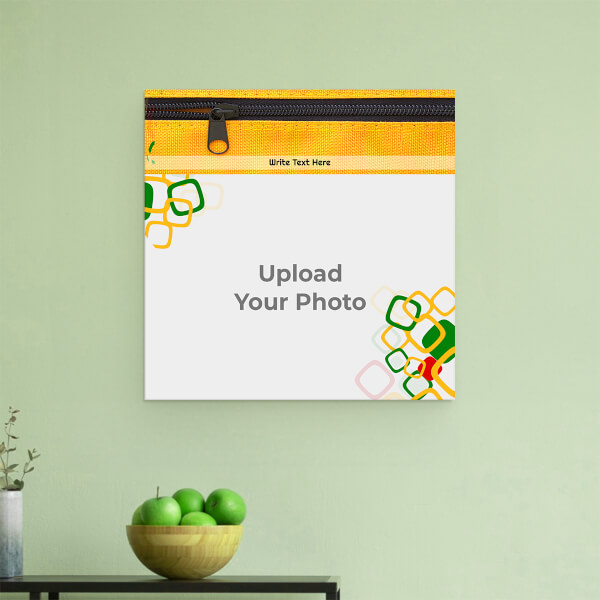 Abstract Theme with Yellow Background: Square Aluminium Photo Frame with Image Printing – PrintShoppy Photo Frames
