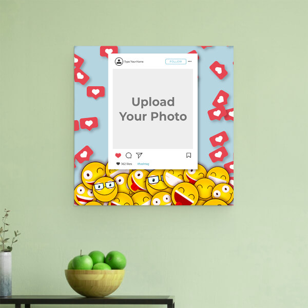 Emoji Love Design: Square Aluminium Photo Frame with Image Printing – PrintShoppy Photo Frames