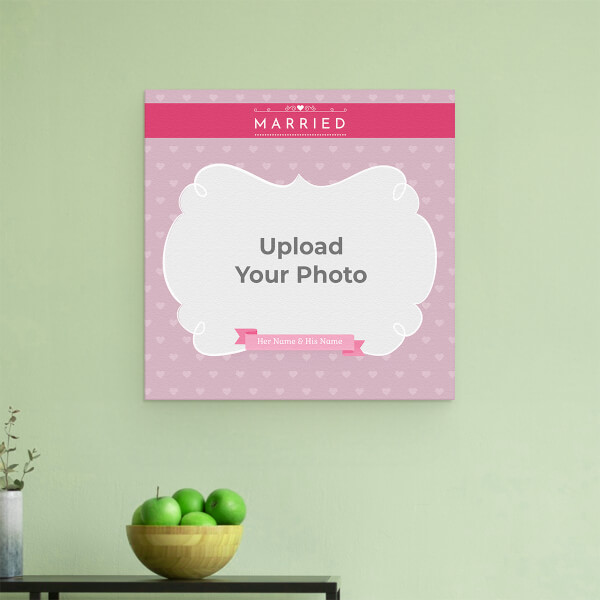 Just Married Theme: Square Aluminium Photo Frame with Image Printing – PrintShoppy Photo Frames