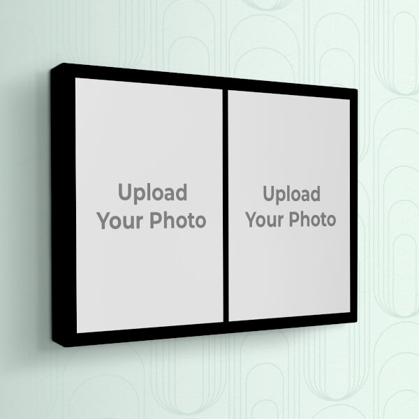 2 Pic Upload with Border Design: Landscape canvas Photo Frame with Image Printing – PrintShoppy Photo Frames