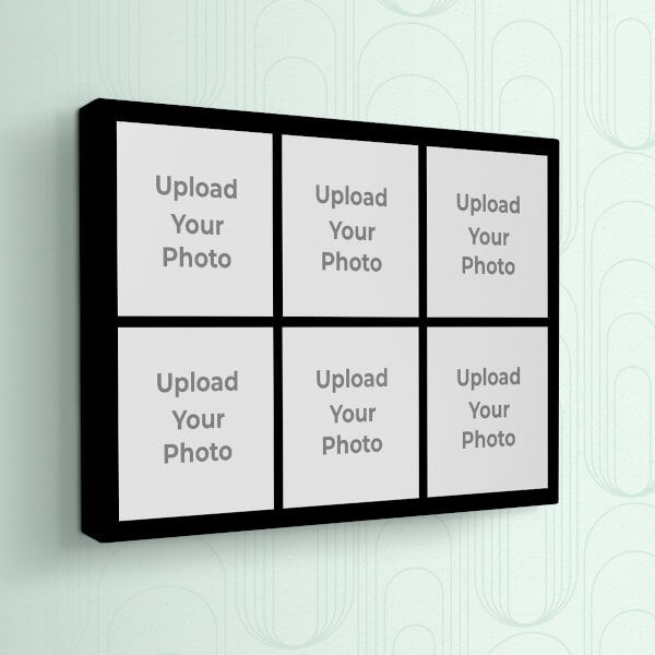 6 Pic Upload with Border Design: Landscape canvas Photo Frame with Image Printing – PrintShoppy Photo Frames